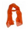 Fishers Finery Women's 100% Italian Silk Chiffon Scarf - Tangerine - C811HJ30NA9