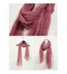WS Natural Scarf Shawl Scarves - Double Layer Wine Red - C917YWUSHEH