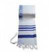 100% Wool Tallit Prayer Shawl in Blue and Silver Stripes Size 24" L X 72" W - CB11224CLVP