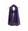 Women Striped Solid Color Scarf Lightweight Wrap Shawls All Match Elegant Scarves - Purple - C71888KQZUO