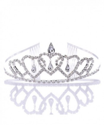 Remedios Flower Girl Heart Shape Rhinestone Wedding Headband Tiara Kid Girl Party Crystal Princess Headpieces - C512B1OE6IR