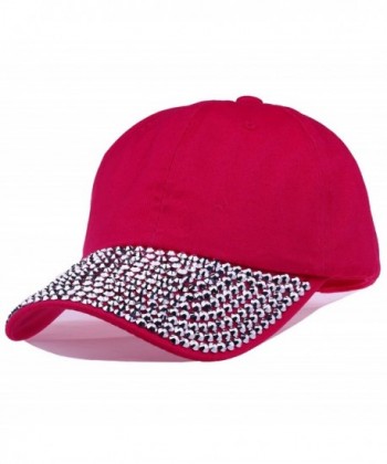 Deer Mum Lady Studded Rhinestone Crystals Adjustable Baseball Cap - g-pink - CF11RR34EC5