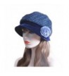 Navy Blue Womens French Velvet Pom Trimmed Slouchy Beanie Bucket Cap Hat T173 - C412MBX7F8F