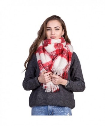 Women Vintage Plaid Scarf Shawl Blanket Oversized Scarf Wrap Winter Accessories - C218899MM6M