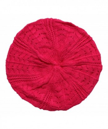 Hip Slouchy Lightweight Knitted Beanie - Hot Pink - CQ11JDQ3MFT