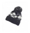 Clearance!! Women's Knit Beanie Cap Winter Warm Hand Knit Faux Fur Pompoms Beanie Hat - Black - CP188O2R96R