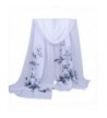 Women's Fashion Long Shawl Buedvo Ladies Chiffon Soft Wrap Flowral Print Scarf (63"x19.7"- Gray) - C812ODCTVKB
