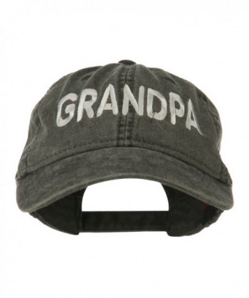 Wording of Grandpa Embroidered Washed Cap - Black OSFM - C011KNJEU3N