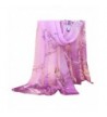 HUAYI Women's Style of Chinese Painting Shawl Chiffon Long Scarf - Purple - CN187KHKYGG