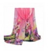 Inkach Fashion Women Flower Ink Style Soft Voile Chiffon Scarves Wrap - Watermelon Red - CP12N7XXTJ8