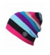 Woo2u Slouchy Snappy Outdoor Cap Beanie Rainbow Stripe Knit Ski Sport Hat - Pink - C612N8RSRXI