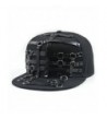 Unisex 3d Metal Stud Adjustable Flat Bill Snapback Baseball Punk Cap Hat - 50 - CH1222RPC6H