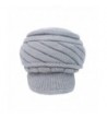 Home Prefer Women's Winter Hat Warm Lining Cable Knit Hat With Visor Beret - Gray - CN12MA9WUEL