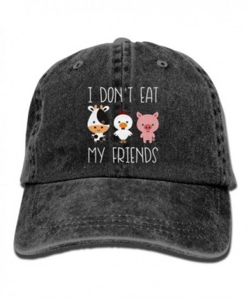 I Don't Eat My Friends Baseball Hat Men And Women Summer Sun Hat Travel Sunscreen Cap Fishing Outdoors - Black - CL1857IXIU8