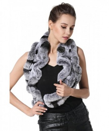 MEEFUR Womens Rabbit Chinchilla OneSize in Fashion Scarves