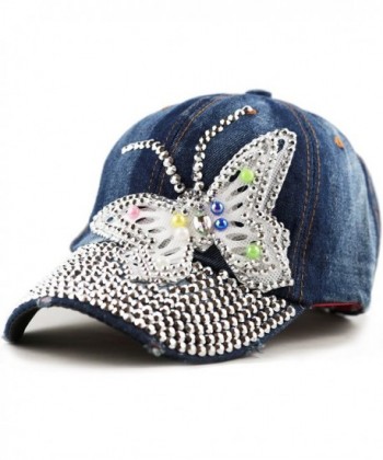 Depot Bling Rhinestone Butterfly Washed