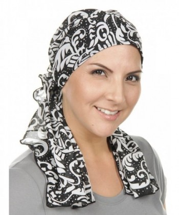 Turban Plus Bohemian Adjustable Pretied - 05- Black & White Baroque - C3128NZCAPR