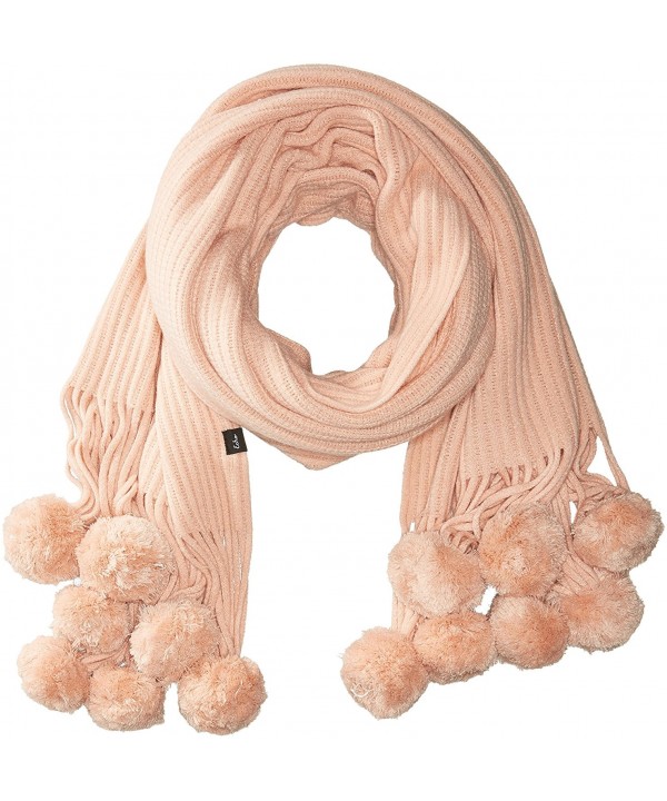 Echo Women's Solid Knit Winter Scarf With Poms - Blush - CZ1833XXULK