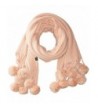 Echo Women's Solid Knit Winter Scarf With Poms - Blush - CZ1833XXULK