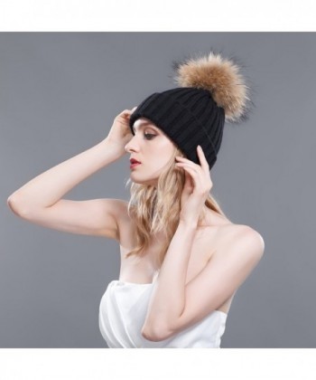 Thermal Winter Raccoon Female Knitted in Women's Skullies & Beanies