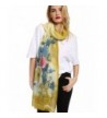 GERINLY Summer Scarfs Rosa Chinensis Print Beach Wrap Womens Travel Shawls - Yellow - CJ18C3TL4NG