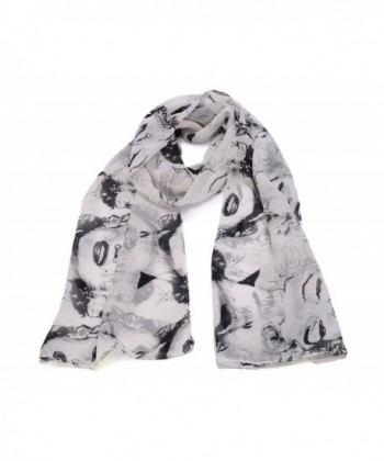 REINDEAR Premium Women Marilyn Monroe Heads Print Scarf US Seller - White - CV1278TM09V