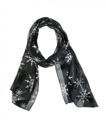 CTM Women's Snowflake Scarf - Black - CH11O340Z5V