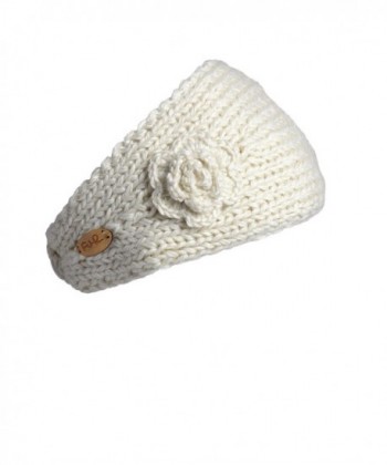 Turtle Fur Lifestyle - Women's Toaster- Fleece Lined Hand Knit Headband- Crystal-One Size - White - CL11CXBMFM7
