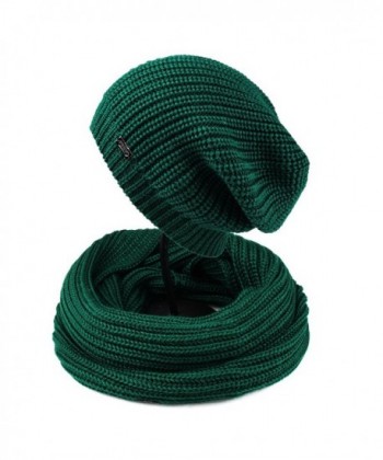 FURTALK Women Girls Merino Wool Slouchy Knit Beanie Hat Scarf Set Soft Winter Crochet Cap - Olive Green - CL184XQT9NG