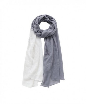 WS Natural Lightweight Scarves: Fashion Scarf Shawl Wrap For Women Two-toned - Grey White - C8184UD3KSS