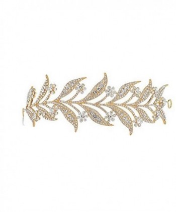 Wiipu Leaves Rhinestone Crystal Wedding Headband Bridal Tiara Crown(N433) - CI183GMR3HQ