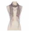 Fashion Women Elegant Lightweight Sparkle Fringe Scarf Wrap - Grey - CS12NZDXFHJ