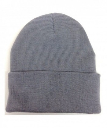 Cuffed or Uncuffed Grey Beanie Solid Blank Plain 13 Inches - CP11IO15KDV