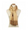 Cashmere Feel Blanket Scarf Super Soft with Tassel Solid Color Warm Shawl for Women and Men - Beige - CM188NKNXAX