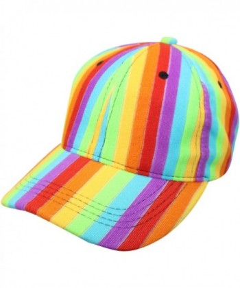 Rainbow Striped Baseball Cap Hat - CR110JODL0F