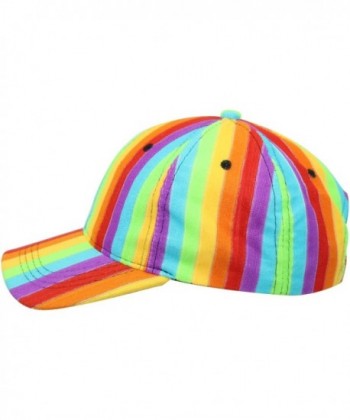 Rainbow Striped Baseball Cap Hat in Women's Baseball Caps