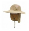 Home Prefer Mens UPF 50+ Sun Protection Cap Wide Brim Fishing Hat with Neck Flap - Khaki - CB12DBHHML5
