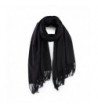 Cashmere Poncho Blanket Scarfs Fringe - Black - CC188GOA4AL