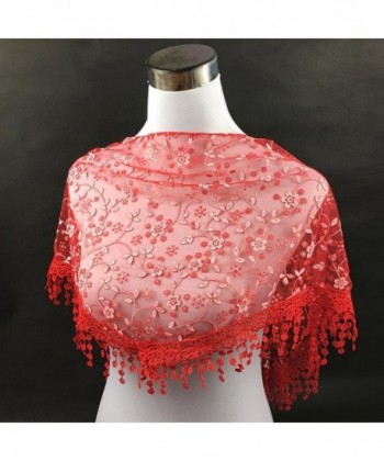 Iusun Tassel Burntout Triangle Mantilla in Wraps & Pashminas