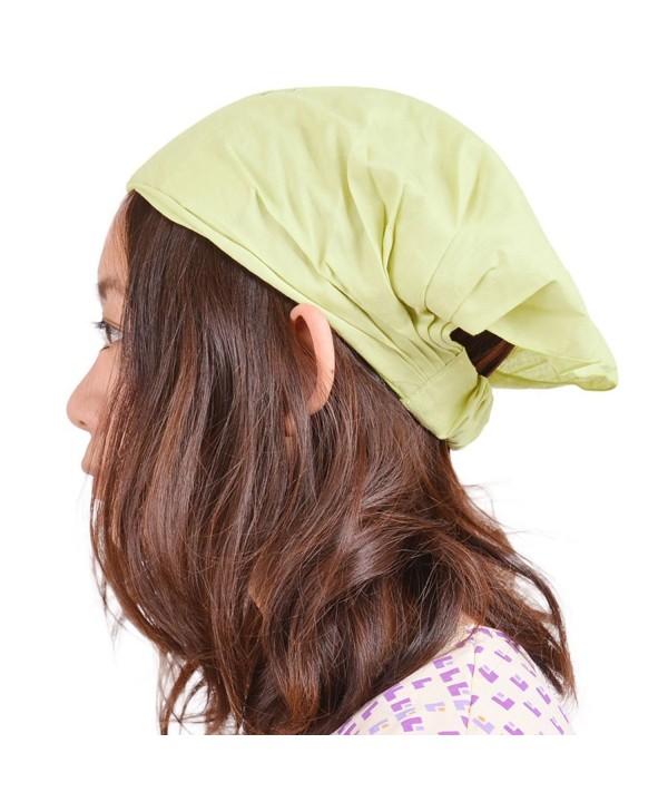 Casualbox Charm Womens Cotton Bandana Scarf Hair Band Head Cover Elastic - Lime Green - CM1104Z3BR7