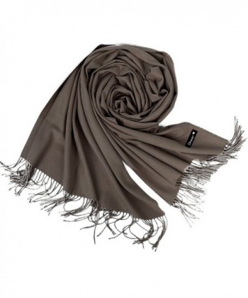 Cashmere Scarf for Women and Men - Super Soft and Warm 23"x 82" Winter Wool Wrap Shawl - Light Coffee - CC1858OL3E4