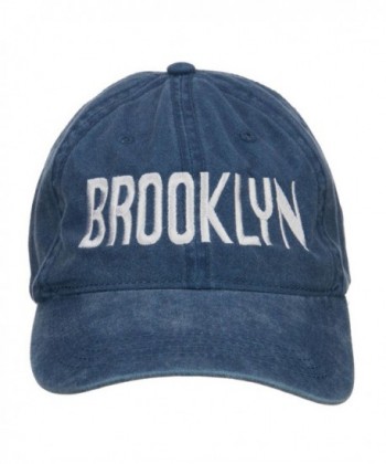 Brooklyn Embroidered Washed Cap - Navy - CB126E5TUC5