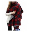 Women Cozy Oversize Plaid Blanket Scarf Fringe Large Scottish Check Tartan Wrap - Dark Red - C0186G59N4Y