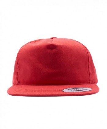 Yupoong Classic 6502 Unstructured 5 Panel Snapback Hats Vintage Baseball Caps - Red - CO182G3ID9G