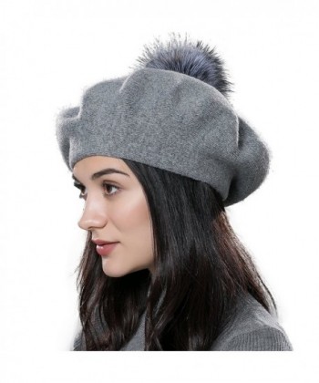 ENJOYFUR Winter Beret PomPom Bobble