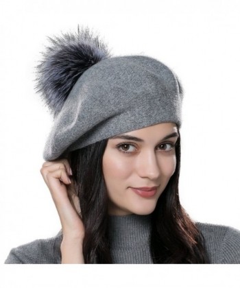 ENJOYFUR Winter Beret PomPom Bobble in Women's Berets