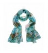 ChikaMika Fashion Scarves for Women Cyan Peony Floral Scarf Light Weight Chiffon Scarves - CP123FAFLJ7
