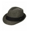 Van Heusen Men's Fedora Hat W/Pleated Headband and Metal Logo Plate - Charcoal - CQ184X0MH9Y