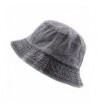 The Hat Depot High Quality Washed Cotton Denim Bucket Hat - Black - C312IR9HHFD