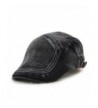 Men's Casual Denim Style Cotton Adjustable Newsboy Ivy Classic Cap Hat - Black - CY182AN5ZY0